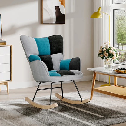 Modern tufted upholstered rocking chair