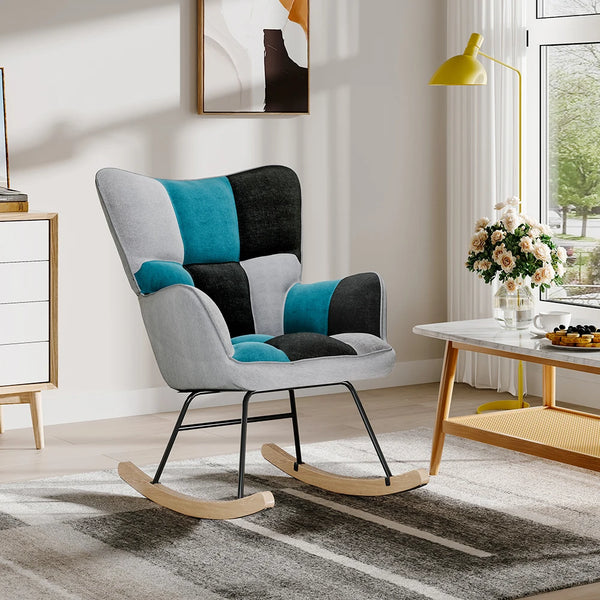 Modern Tufted Upholstered Rocking Chair