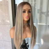 Highlight Blonde Platinum Straight Lace Front Wig