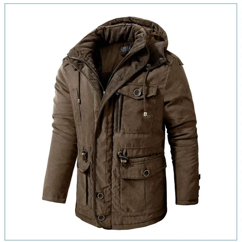 Lamb wool hooded cotton jacket