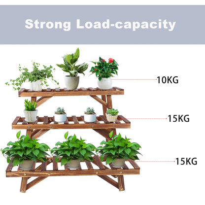 Corner plant shelves