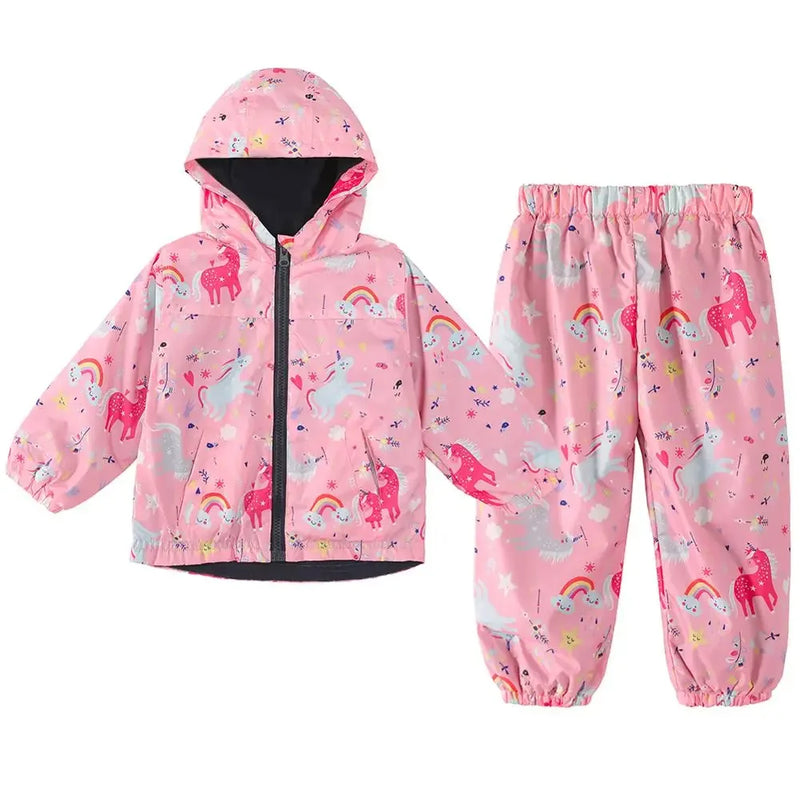 Unicorn Raincoat Jacket + Pants Set for Kids