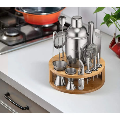 15 piece cocktail shaker and bar accessories set