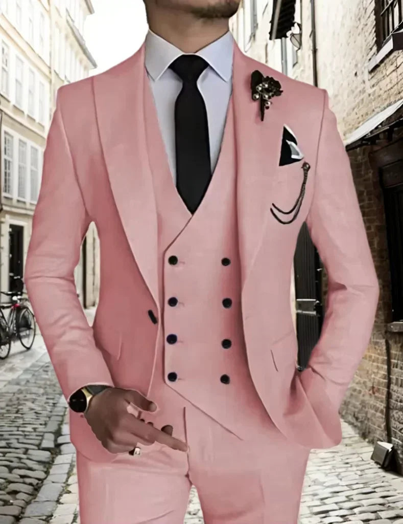 Men's peak lapel business 3piece blazer