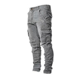 Multi Pockets Elastic Denim Jeans