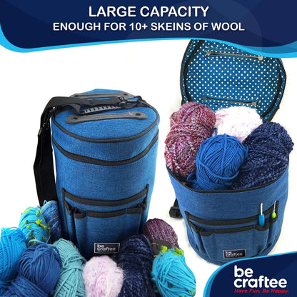 Crochet & knitted portable yarn storage bag