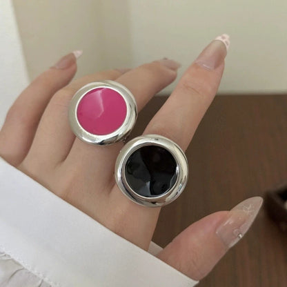 Dripping Glaze Round Polished Finish Ring