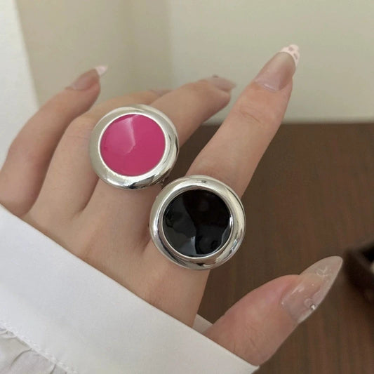 Dripping Glaze Round Polished Finish Ring