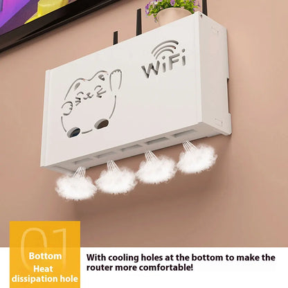 Wall mounted wireless router rack