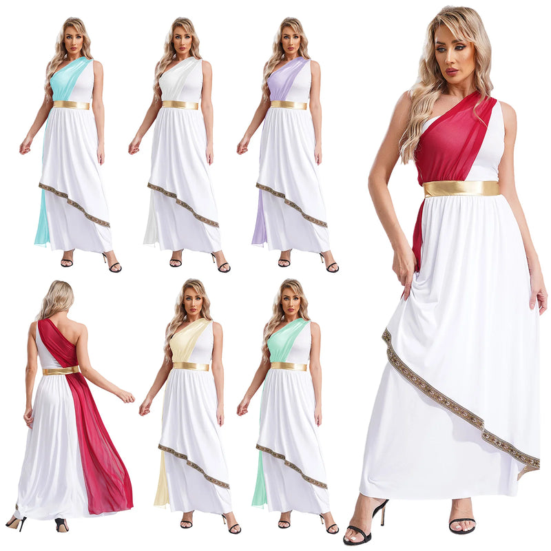 One Shoulder Chiffon Overlay Vintage Dress