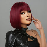 12 Inches Long Red Bobo Synthetic Hair Wig