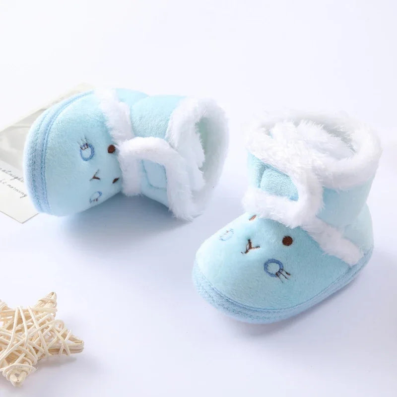 Soft sole fur snow boots