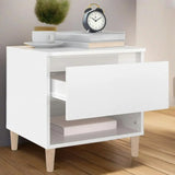 Modern High Gloss White Bedside Table