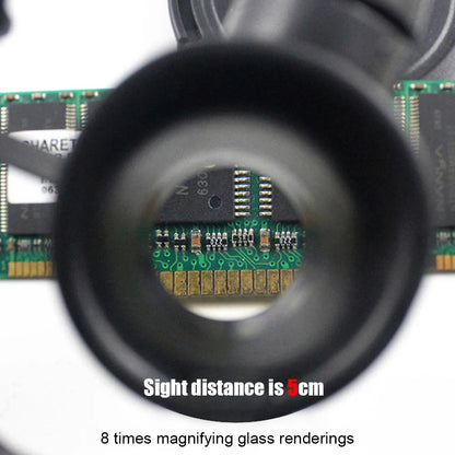 2led head-mounted illuminating telescopic magnifier glasses