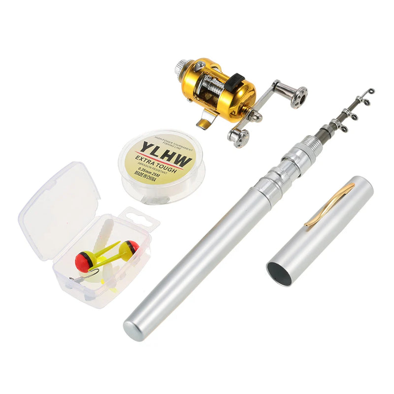 Mini Telescopic Portable Pocket Pen Fishing Rod Pole