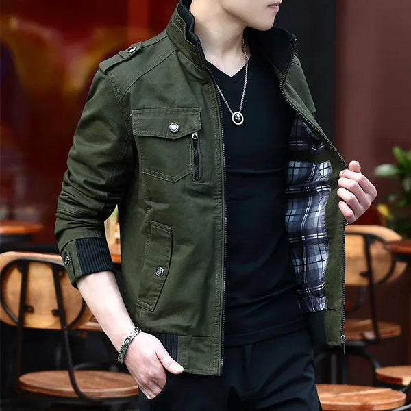 Fashion Stand Collar Cargo Jacket Coat