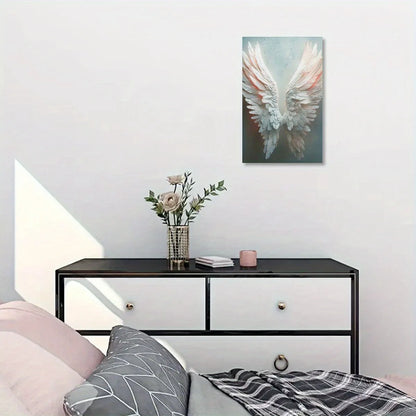 Canvas painting with wooden frame wall art
