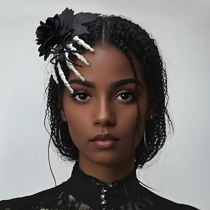 Halloween Black Rose Hairpin