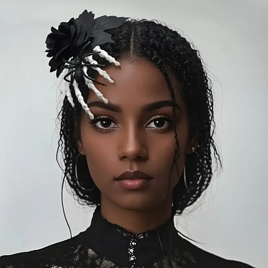 Halloween Black Rose Hairpin