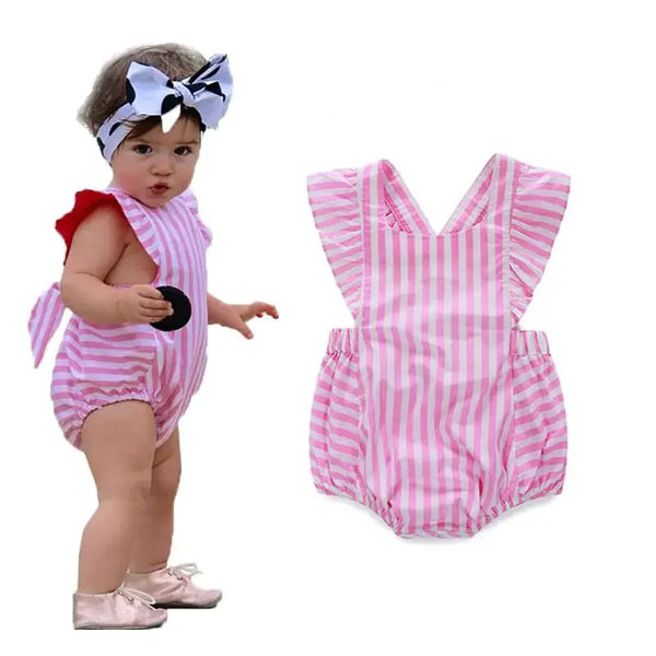 Cute Baby Girl Stiped Romper