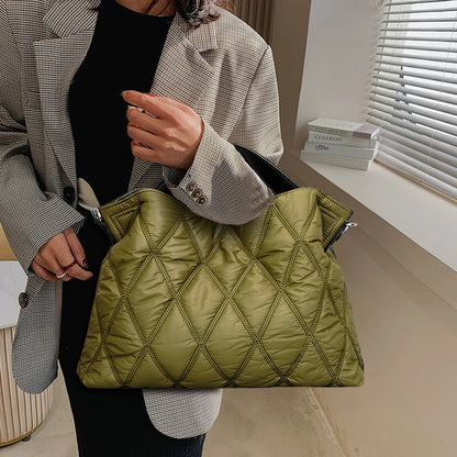 Cotton-padded fashion handbag