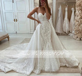 Women's Sleeveless Mermaid Lace Wedding Dress