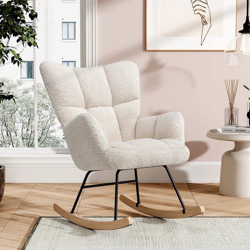 Modern Tufted Upholstered Rocking Chair