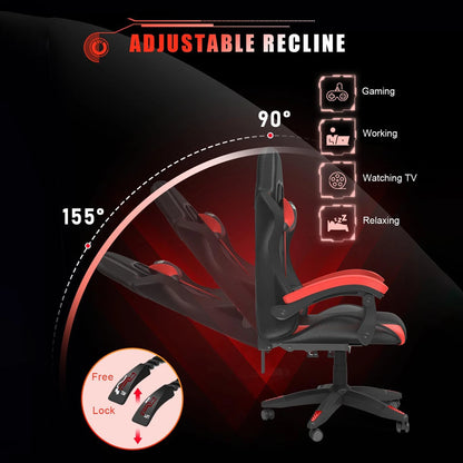 Reclining pu leather high back office chair