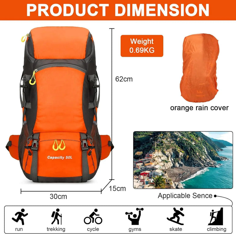 Lightweight Travel Backpack with Rain Cover