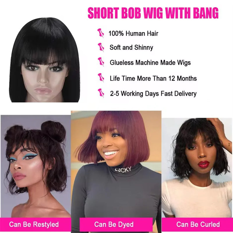 Straight Bob Wig With Bangs