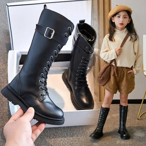Girls Knee-High Martin Boots