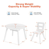 Kid's Round Wooden Activity Table & Chair Set