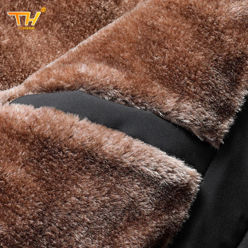 Men's funnel neck zip up winter jacket