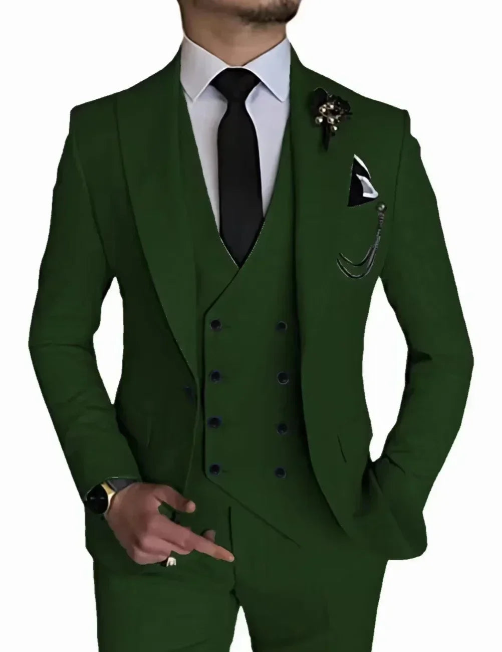 Men's peak lapel business 3piece blazer