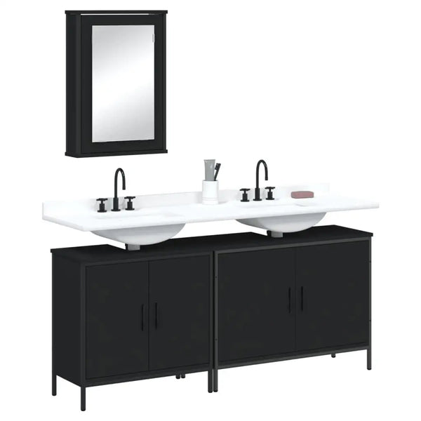 3-Piece Engineered Wood Bathroom Furniture Set