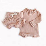 Cotton Ruffle Newborn Girl Clothes Set