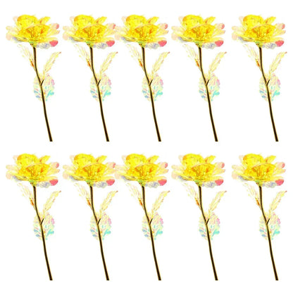 10pcs eternal colorful gold rose
