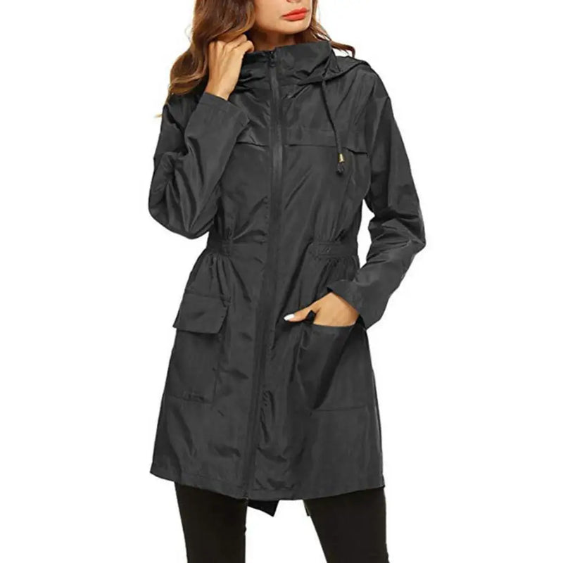 Windproof Long Hooded Coat