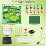 20 Balls Golf Chipping Game Mat with Club Practice Stick