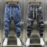 Elastic Waist Trendy Cropped Slim Fit Jeans