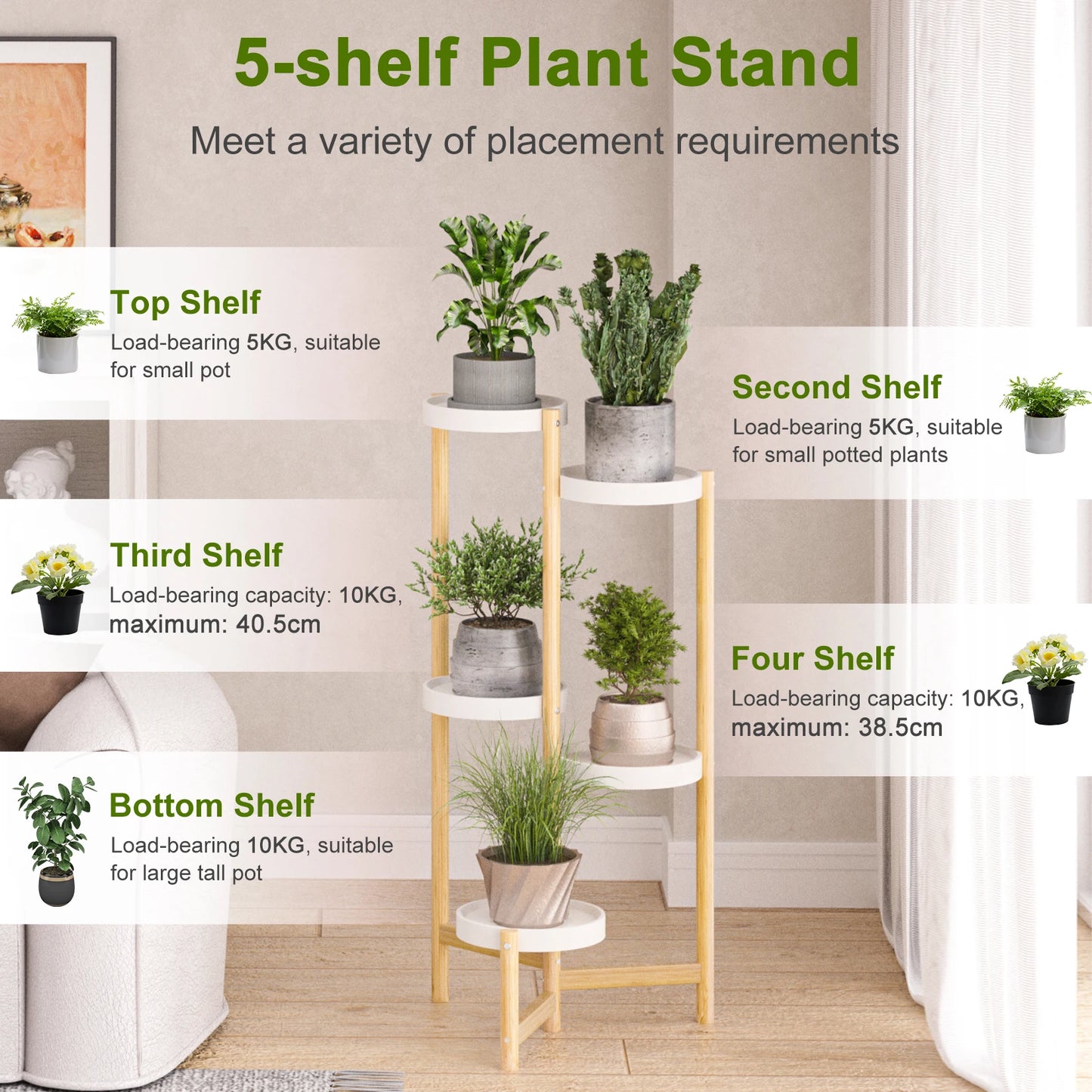 Corner potted flower display shelf
