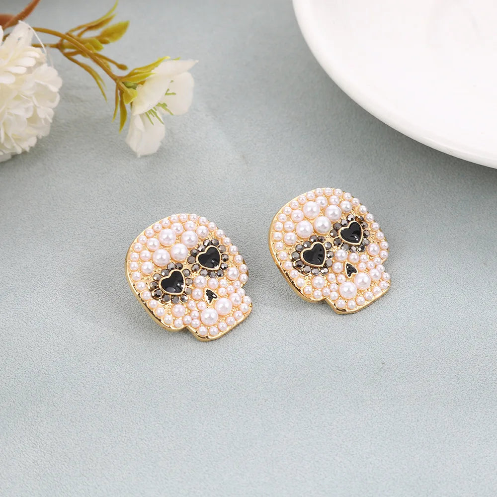 Creative Micro inlaid Pearl Halloween Earrings