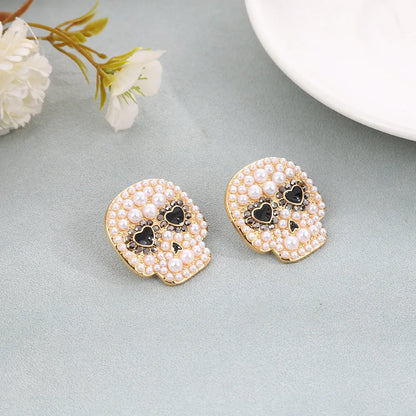 Creative Micro inlaid Pearl Halloween Earrings
