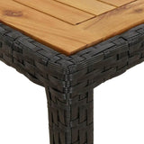 Durable Poly Rattan & Acacia Wood Garden Table