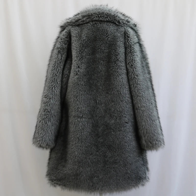 Winter Thickened Warm Mink Fur Long Coat