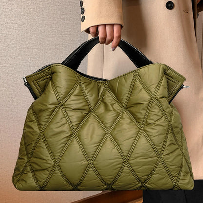 Cotton-padded fashion handbag