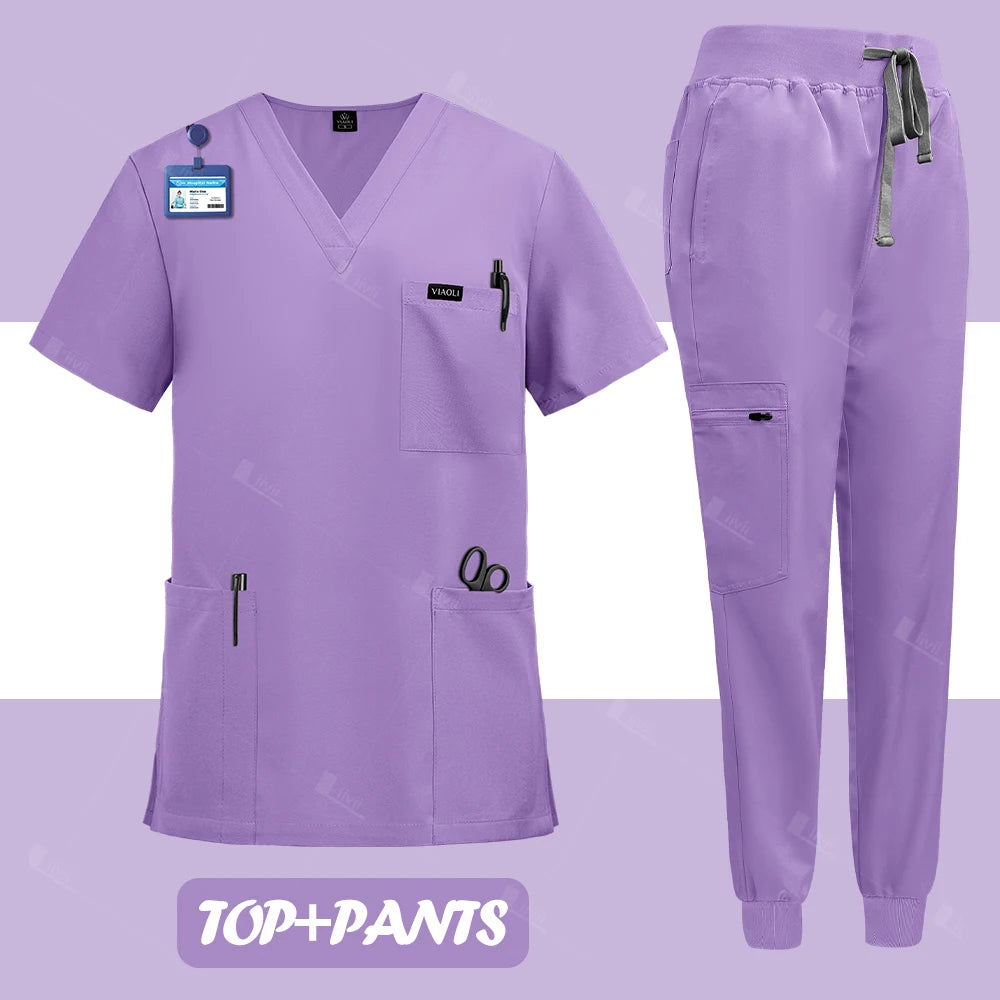 Surgical nurse uniform medical scrubs set