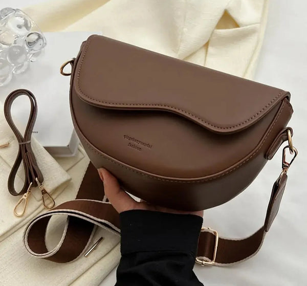 PU Leather Saddle Armpit Bag for Women