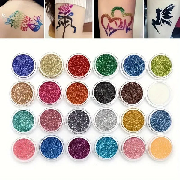 Glitter Temporary Tattoo Set