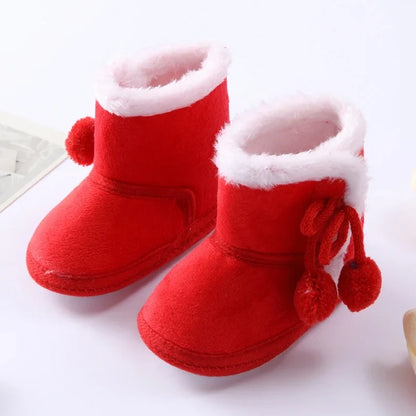Soft sole fur snow boots